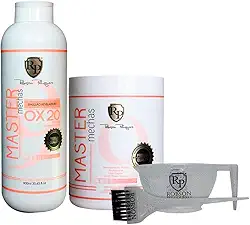 Kit de Descoloração Pó Descolorante Master Mechas + OX20 com Emulsão Reveladora + Aplicador Robson Peluquero