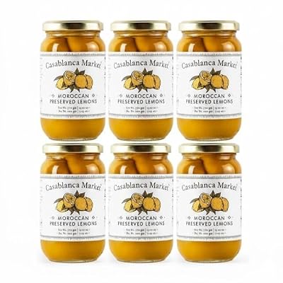 Casablanca Market Moroccan Preserved Lemons 6-Pack (13oz Each) – Authentic Whole Beldi Lemons – Non-GMO – For Tagine, Couscous, and Moroccan Cooking – Bulk Wholesale for Retailers