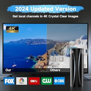 1800+Miles Range TV Antenna for Smart TV Indoor, 360° Reception Tv Antenna Indoor with Amplifier Signal Booster Support 4K 8K 1080p