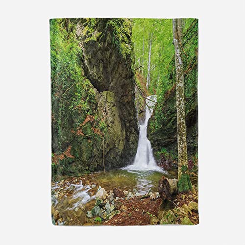Plaid chaude et douce KnSam en flannel isolante cascade de pierres