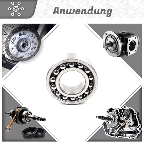 Parts and Parts Pendelkugellager 2207 c3 35x72x23mm, DIN 630, hohe Belastbarkeit, langlebige selbsthaltende Pendelkugellager, geringe Reibung, ideal für Förderanlagen, Industriemotoren