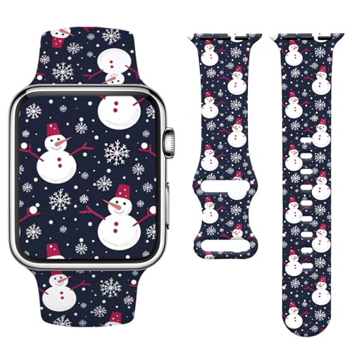 Bracelet de sport Noël iWatch mignon et souple pour femme et homme en décembre