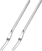 Vista 1 de uxcell Tenedores de fruta de acero inoxidable de 2 piezas, tenedores de degustación de frutas para ensalada de 5.12 pulgadas, tenedores de postre