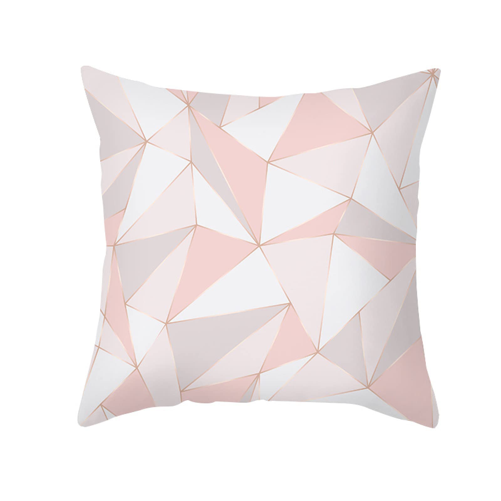Cushion Covers Grey Pink Geometry Pillow Cases Soft Linen Bed Cushions with Covers Included Washable Sofa Cushions with Invisible Zip Pillowcase Breathable Pillow Cover Cushion Cover 80x80cm/1 Pack