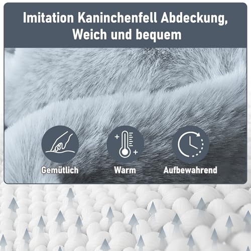 Groß Wärmflasche mit weichem Bezug - Plüsch Wärmeflasche mit Flauschig 2L, Wärmflaschen mit Handwärmer, Bettflasche für Frauen Männer