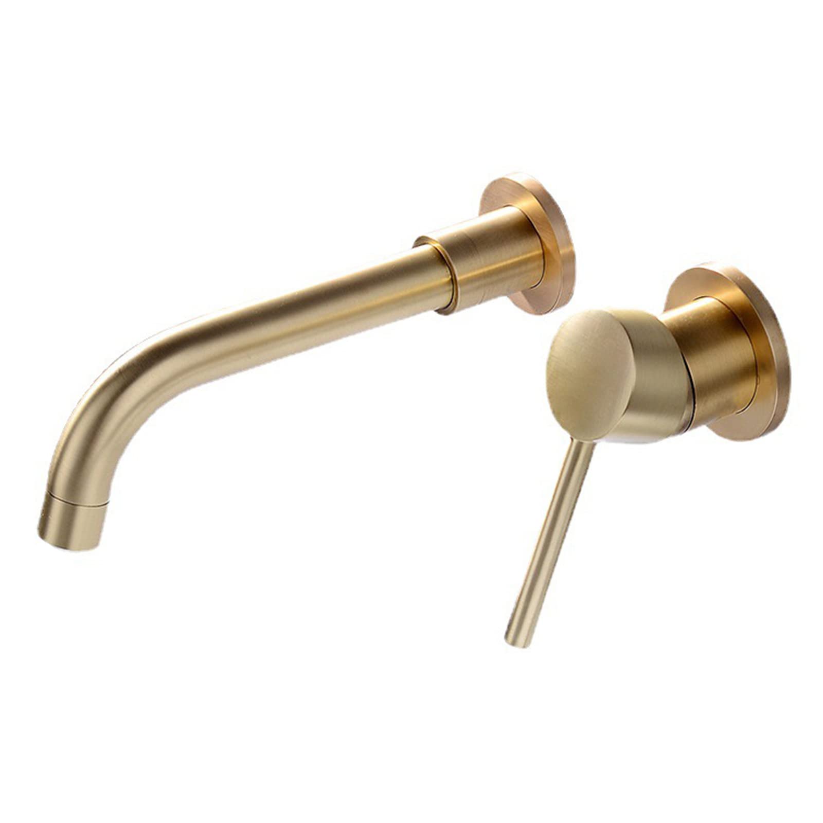Robinet mural brushed gold FIDEMM mitigeur encastré design luxe pour vasque chic