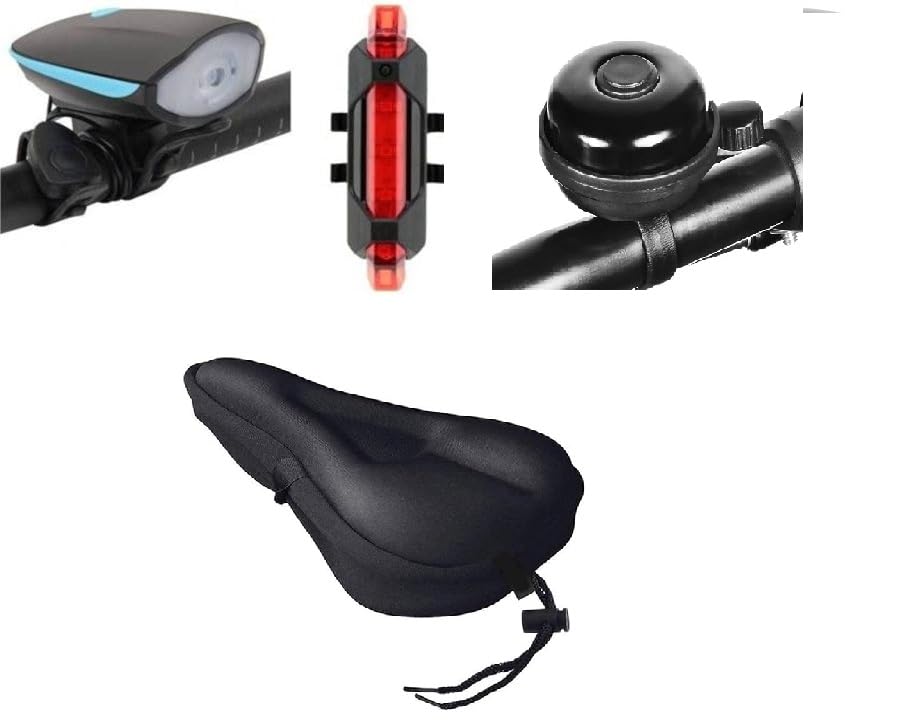 Gadget Deals Cycle Accessories Combo- Cycle Light | Cycle Light and Horn | Cycle Bell | Cycle seat | Cycle Tail Light | 3 Mode Cycle Light for Bicycle | Cycle Bell for Bicycle | Cycle seat Cover (B0D6YN37CT) Amazon Price History, Amazon Price Tracker