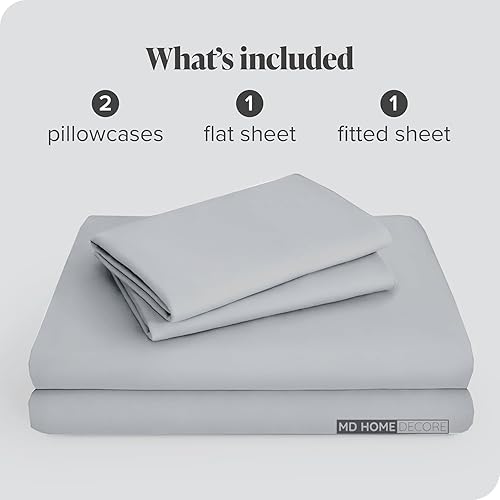 Miniatura 99 de Juego de sábanas de bolsillo extra profundas (4 piezas) 100% algodón egipcio de 400 hilos, bolsillo profundo de 22 pulgadas, sábana bajera ajustable