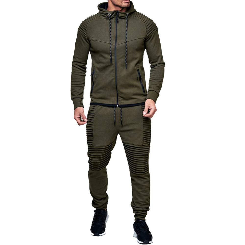 amropi Conjunto de Chándal para Hombre Chandal de Jogging Sudadera con Capucha y Pantalones