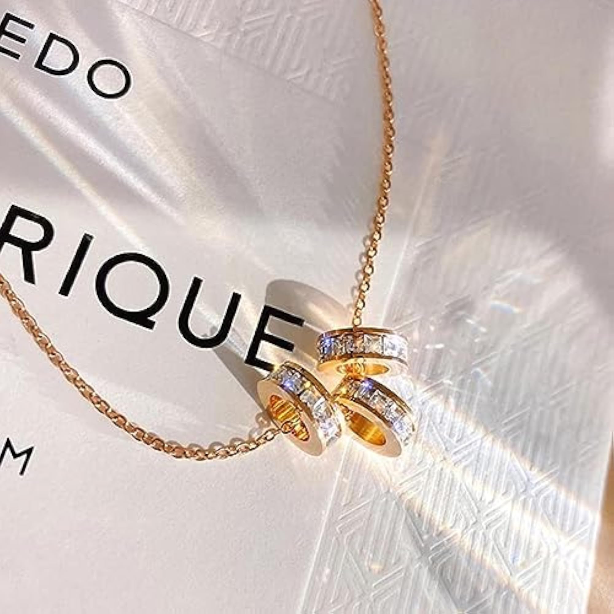 Stainless Steel CZ Pendant with 3 Loops