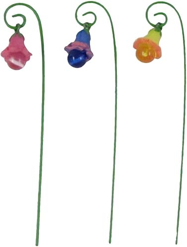 Miniatura 3 de TG, LLC Treasure Gurus - Juego de 3 piezas en miniatura que brilla en la oscuridad, juego de soporte de selección de flores de hadas para jardín,