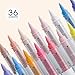 languo 36 Colors Acrylic Paint Markers Pens, Soft Brush Tip Markers with Fast Drying & No-Bleed Ink, Acrylic Paint Pens for Rock, Wood, Egg, Ceramic, Fabric Painting, Art Supplies and DIY Crafts