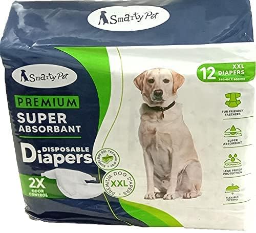 PSK PET MART Pet Disposable 360mm X 600mm Dog Diaper/Physiological Pants/Sanitary Cotton Underwear Nappy for Extra Large Breed & Giant Breed Dogs (XXL, 12 Pieces) (B0CYXBQYSQ) Amazon Price History, Amazon Price Tracker