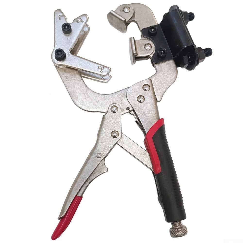 Morsetto di bloccaggio per saldatura, 25,4 cm, per trapano a colonna e lavorazione dei metalli, morsetto a C resistente con mandrino regolabile, impugnatura ergonomica in gomma, cuscinetti a V da 1/2