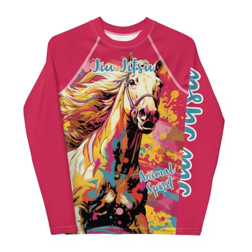 Youth Girls No Gi Jiu Jitsu Rash Guard Horse