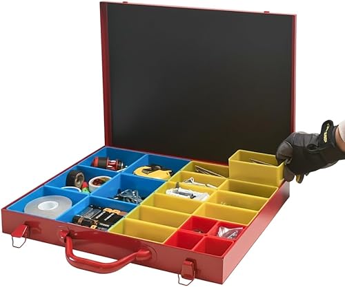 Caja organizadora de tornillos de metal, organizador de tuercas y pernos con 20 compartimentos extraíbles codificados por colores para una fácil