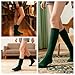 Women Socks Winter Long Cotton Slouch Scrunch Retro Fashion Breathable Warm for Cozy Home Evenings and Casual Outdoor Walks Size 6-11 (dark green)