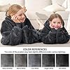 Touchat Wearable Blanket Hoodie for Kids & Teens 6-13 Year Old, Oversized Sherpa Fleece Sweatshirt with Pocket, Soft Cozy Hooded Blankets Christmas Birthday Gift for Boys and Girls, Grey #3