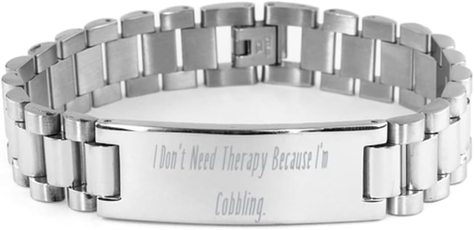 I Don't Need Therapy Because I'm Cobbling. Ladder Bracelet, Cobbling Engraved Bracelet, Love Gifts For Cobbling from Friends, Cobbling supplies, Shoemaking supplies, Shoe repair, Custom shoes,