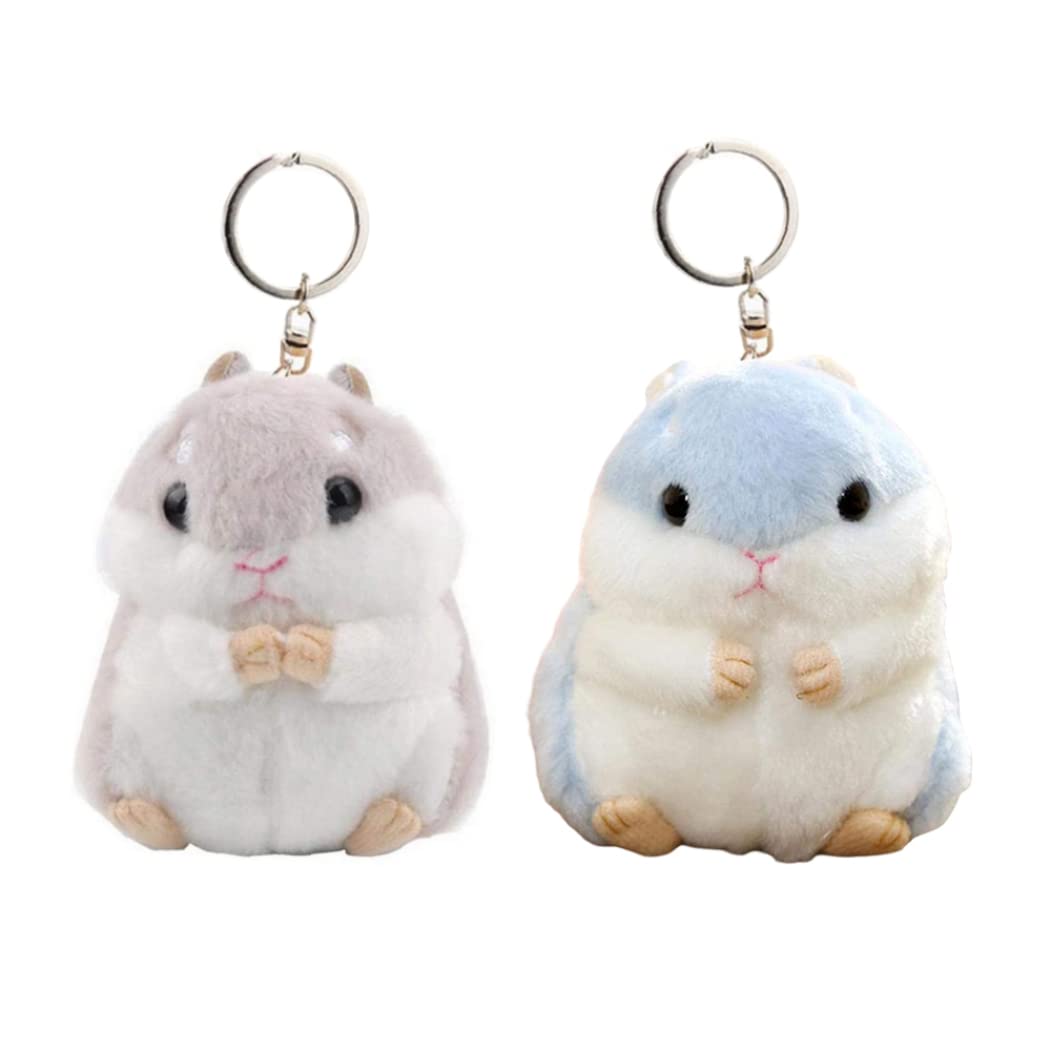FunisFun Tiktok Sad Hamster Meme Plush, Cute Crochet Sad Hamster Meme Bow Keychain with Affirmation Card for Women Girls Birthday Gifts Décor at Men's Clothing store