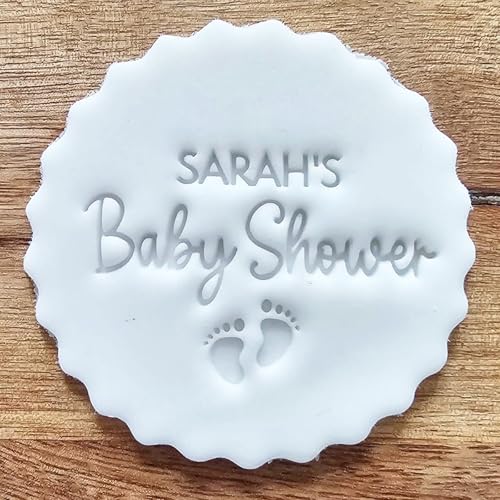 Luck and Luck Personalised Baby Shower Embosser with Name | Fondant Icing Cookie Stamp