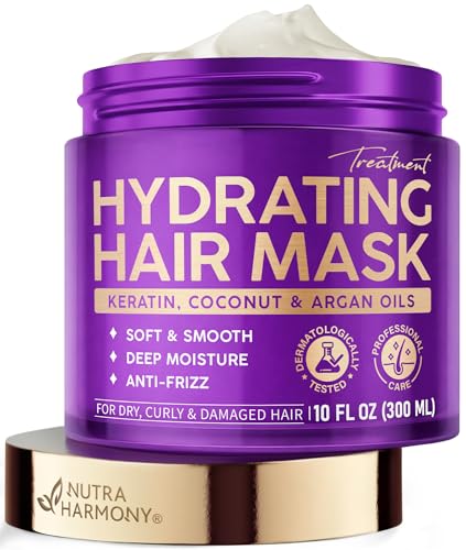 Hydrating Hair Mask - Deep Conditioning Treatment for Dry, Frizzy & Damaged Hair - Keratin Mask with...