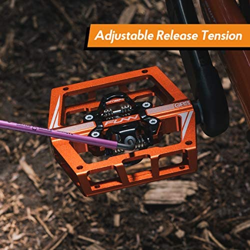 Funn Mamba Pedales Automáticos MTB, Una Cara, Calas SPD (Verde) | cuerpo aleación 6061 CNC, eje CrMo 9/16, rodamiento sellado con casquillo DU, para BMX y gravel