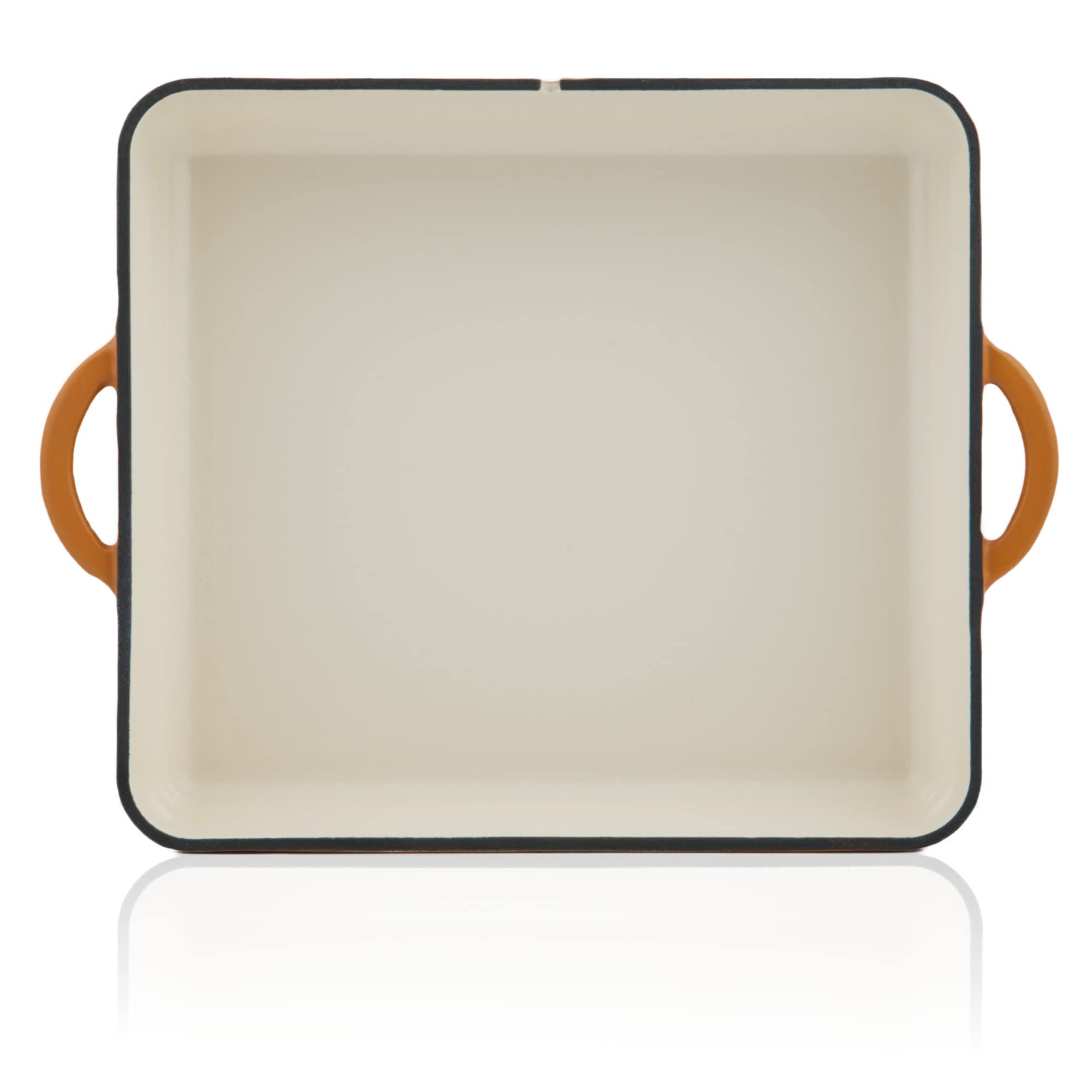 Mahlzeit Rostiera in ghisa smaltata | 10,8 litri | Superficie ruvida | Sunny Orange | Rostiera 2in1 con padella | Rostiera con coperchio adatta al forno, rostiera smaltata adatta all'induzione