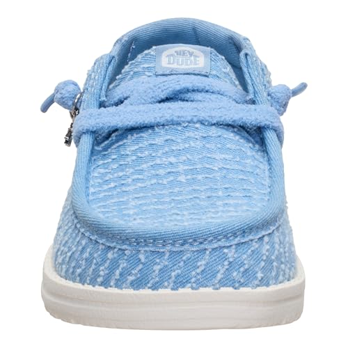 HEYDUDE Women's Wendy Frayed Canvas Slip On Shoe, Faded Denim, Size 7 - image 5