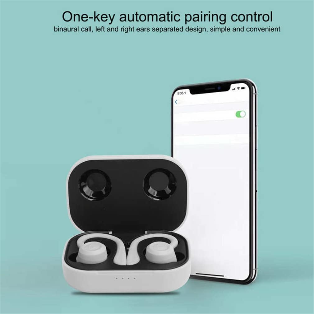 TWS Bluetooth V5.1 Wireless Earbuds IPX6 Waterproof Sports Headphones Long Standby Time in-Ear HiFi Stereo Earphones with Microphone for Running and Gaming,White