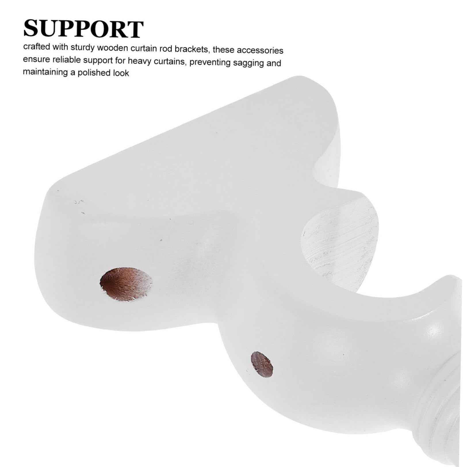 SHINEOFI 4 Pezzi Supporto Doppio in Legno per Bastone Base di Fissaggio Resistente per Bastone Accessorio per Tende in Casa