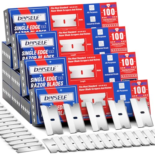 DIYSELF 1000 Pack Single Edge Razor Blades, High Carbon Steel Bulk Refills