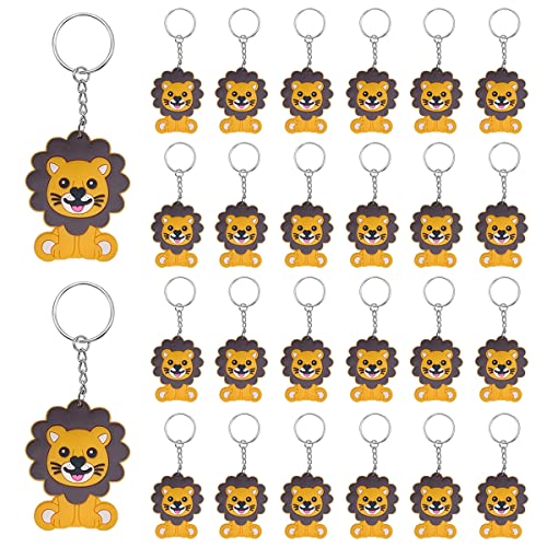 30 Stück Mini Schlüsselanhänger,Löwe Schlüsselanhänger,Tierschlüsselanhänger der Karikatur,Schlüsselanhänger für Kinder,Kinderggeburtstag Party Mitgebsel Cover
