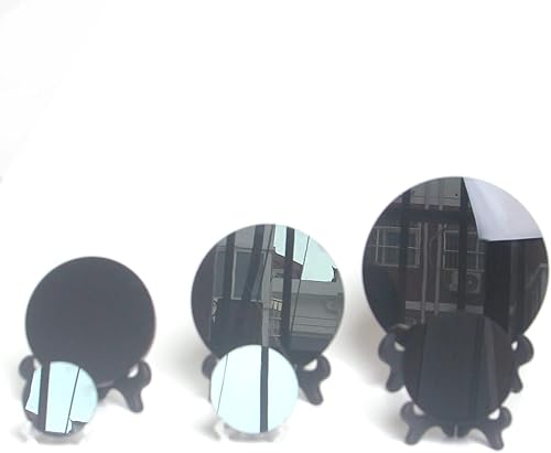 Miniatura 3 de Yifanplus Espejo de obsidiana natural hecho a mano espejo de obsidiana con cristal para escucharlas 0197in--197 pulgadas