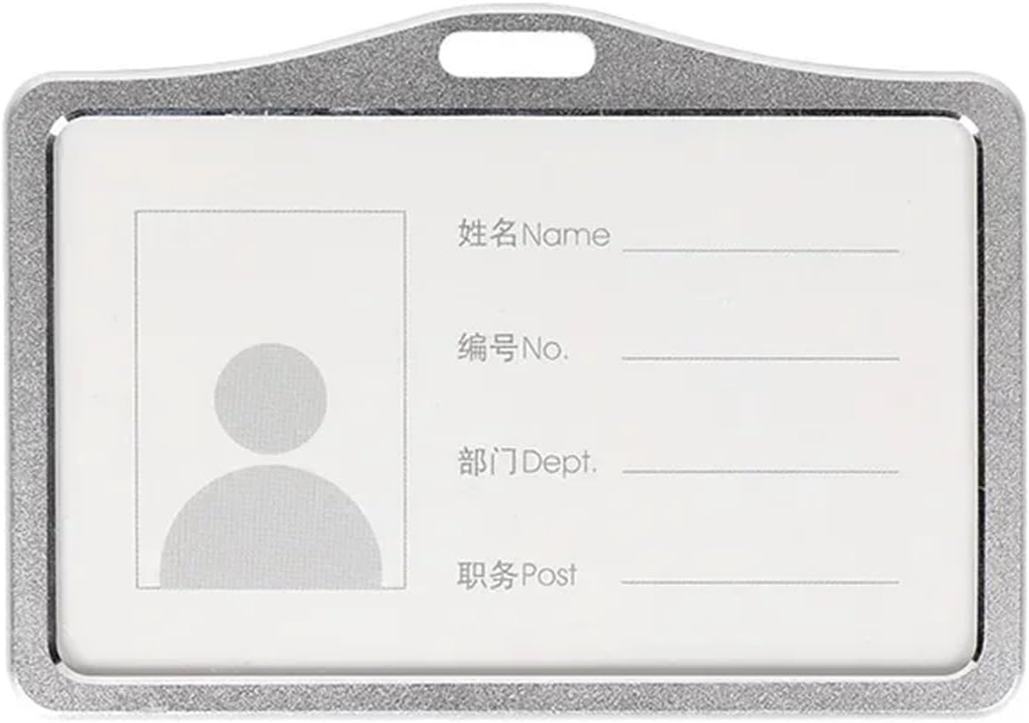 10pcs Credit ID Card Badge Bags Bank Business Work Holder with ABS Retractable Reel Aluminum Alloy Cover Case(Black,Vertical)