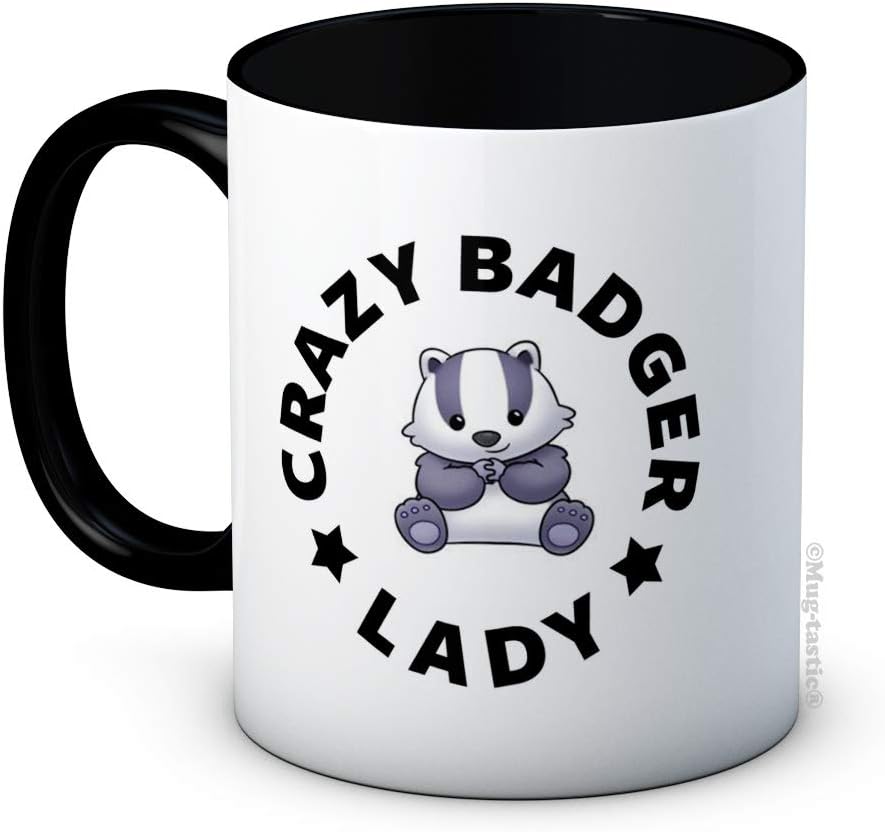 mug-tasticCrazy Badger Lady - Funny Ceramic Coffee Mug