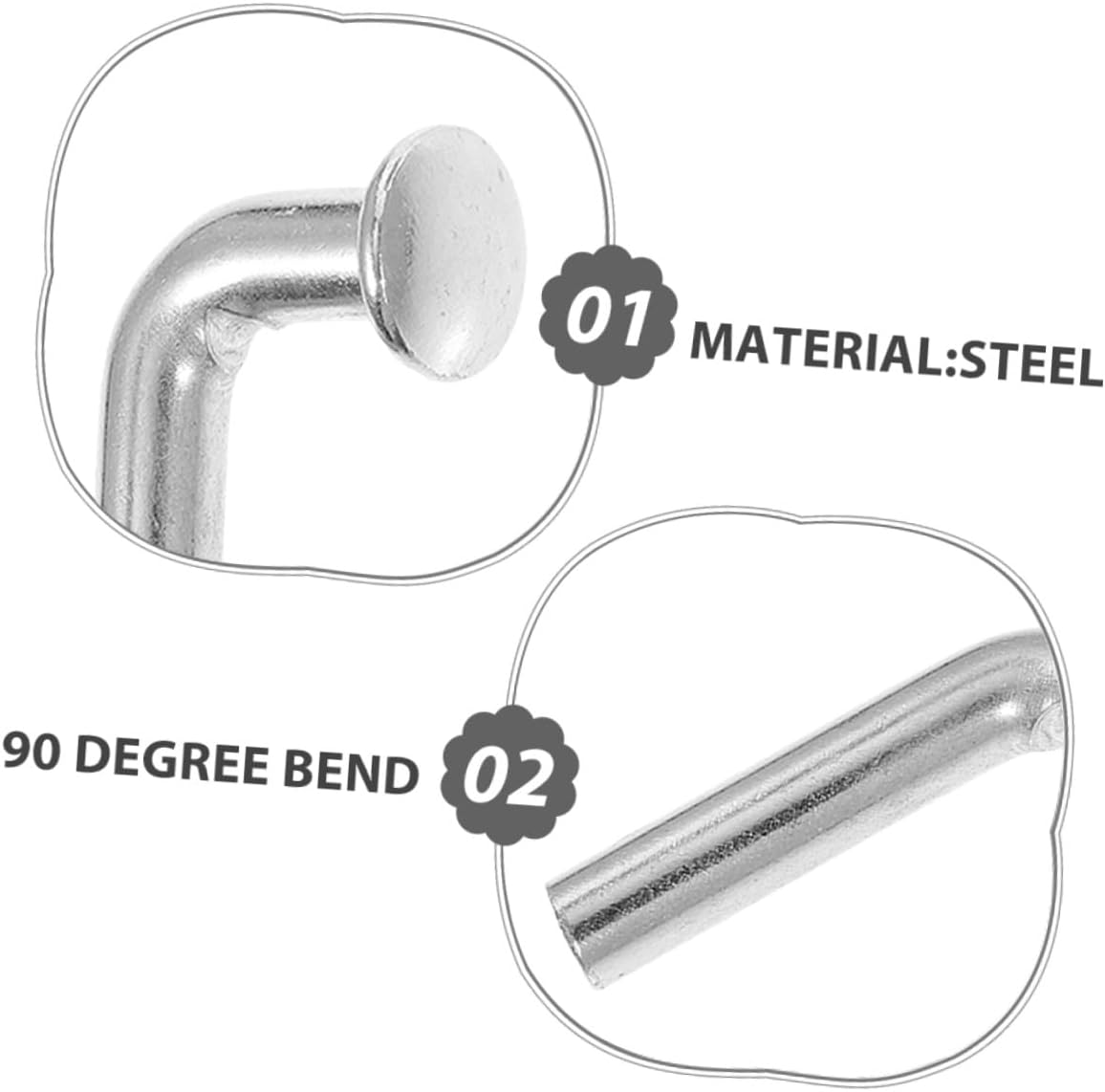 NUOBESTY 100pcs Heavy Duty L-Shaped Rack Pins Galvanized Steel 6x50mm Flat Head Rivet Safety Locking Pins for Pallet Racking Warehouse Shelving Accessories