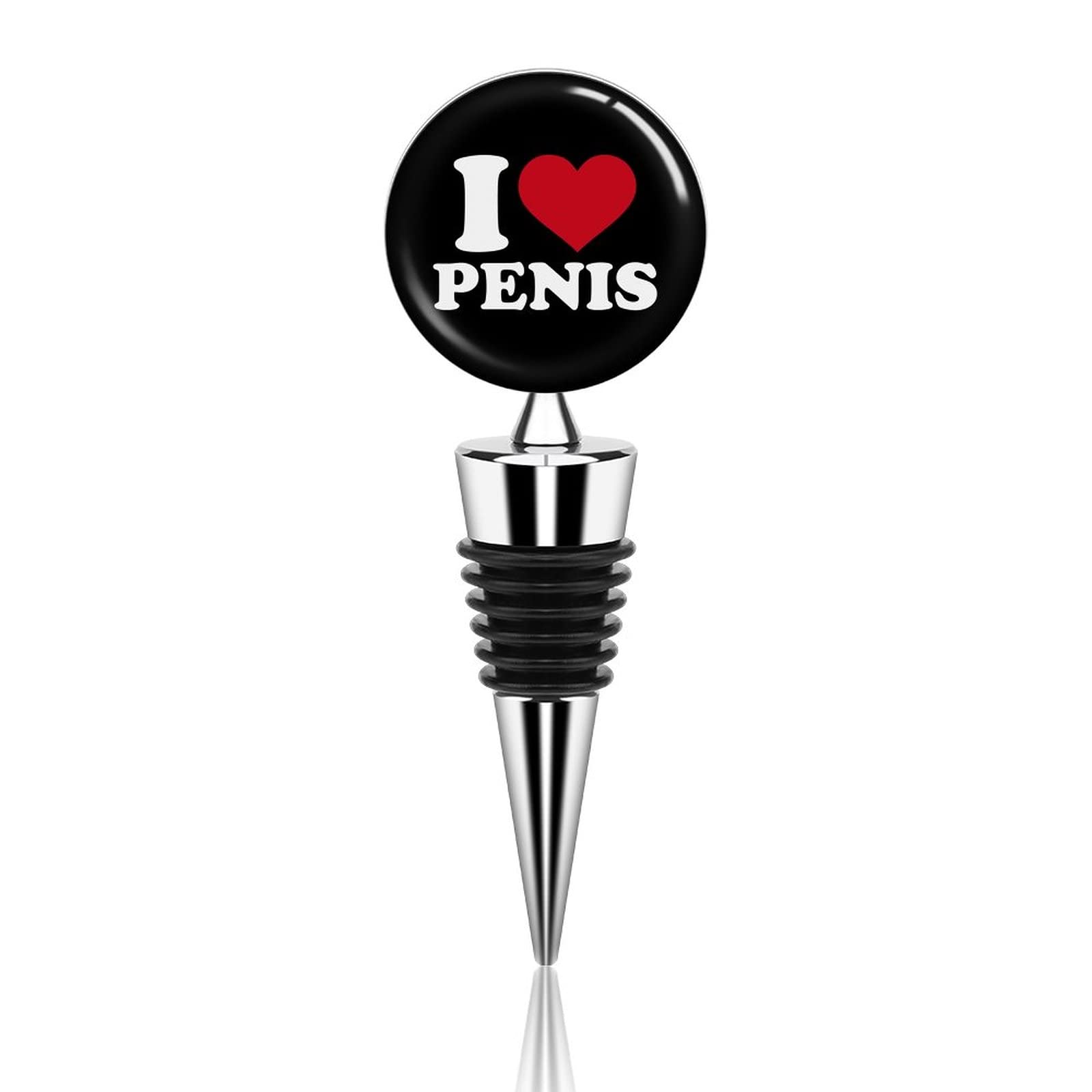 I Love Penis Decorative Wine Bottle Stoppers Reusable Leak Proof with Beautiful Art Glass for Gifts, Bar, Wedding