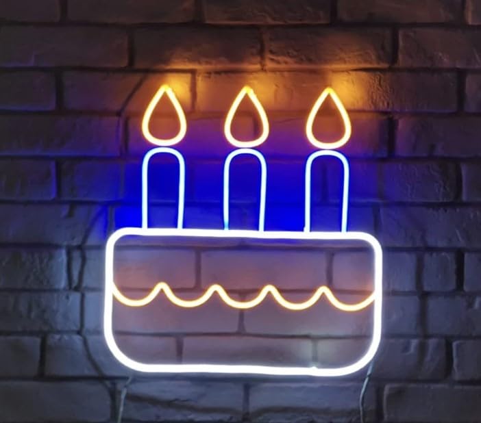 SG PRINT Birthday Cake Neon Sign Birthday Party, Anniversary Neon Decor Wall Table Neon Light-image-32