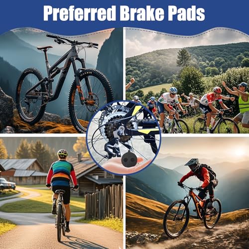 wilcractk 6 remblokken voor elektrische step en fiets/mountainbike, kopervezel, zwart, krachtige remmen, geschikt voor bergpaden en stadsgebruik - Afbeelding 6