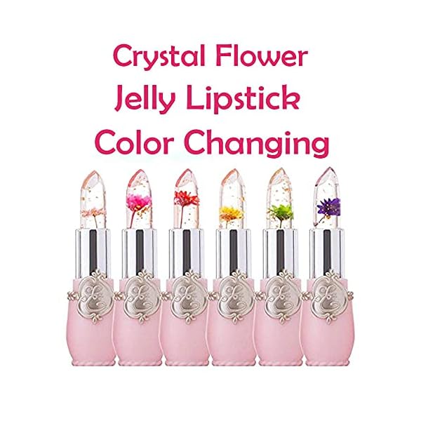BINGBRUSH 2Pcs Flower Jelly Color Changing Lipstick Magic Lipstick Lip Gloss with Flower inside,Clear Flower PH Jelly Lipstick Prime Lip Color Change Changing Lipstick Lip Blam