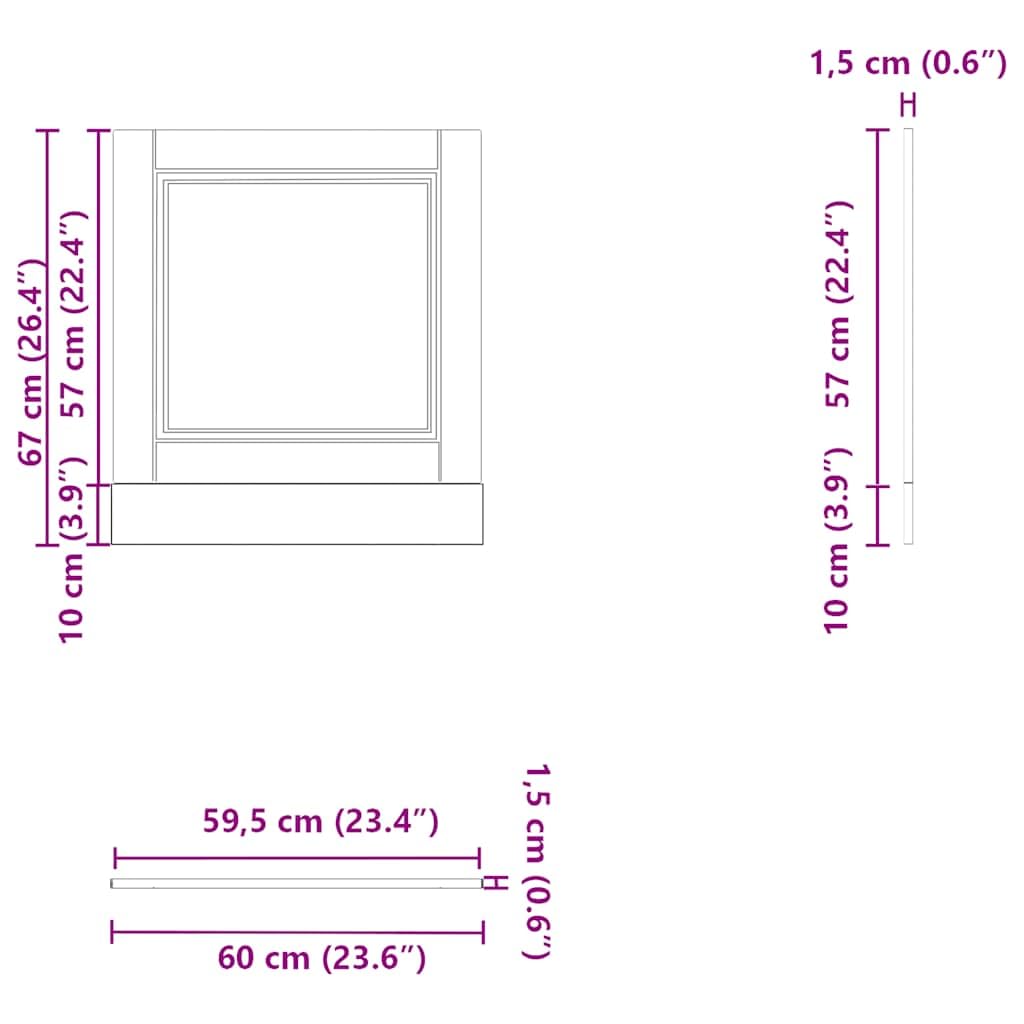 vidaXL Panneau de Lave-Vaisselle Porto Blanc 60x1,5x67 cm