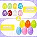 8 Pack Easter Eggs with Egg Shape Stree Ball Toys, Easter Basket Stuffers for Kids Toddlers, Squeeze Toys for Easter Party Favors, Easter Gifts for Kids, Filled Easter Egg with Toys Inside