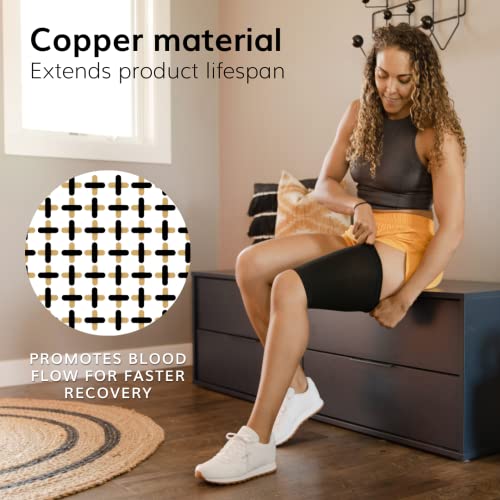 Image of BraceAbility Compression Thigh Sleeve - Support Brace for Hamstring, Runner's Pain, Quad Strains - Men and Women's Leg Relief