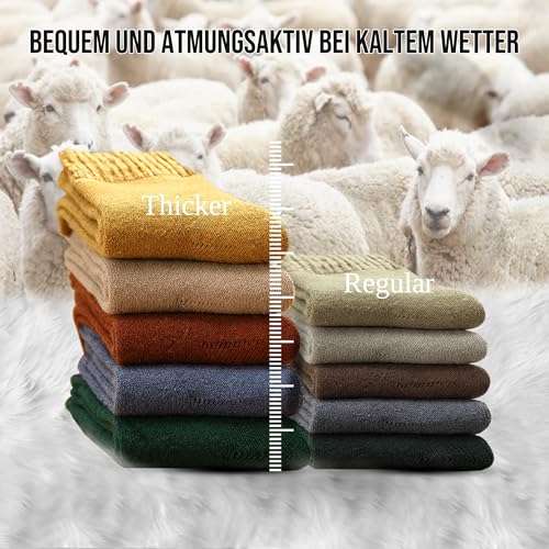 MOSOTECH Thermosocken Damen Socken 5 Paar Warme Dicke Wintersocken Wollsocken Wandersocken für Damen, Einheitsgröße 35-42