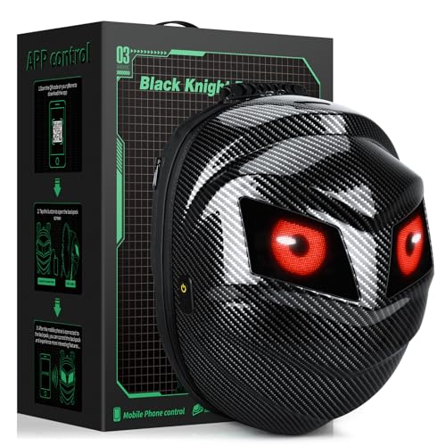 Gelrova LOY Black Knight Serise LED Backpack, Backpack with LED Eyes (Loy Eyes App) (Grey)2