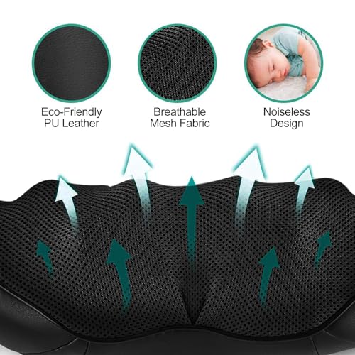 Medcursor Masajeador de cuello y hombros con calor, almohada de masaje Shiatsu de tejido profundo 3D para espalda, piernas, alivio del dolor muscular corporal, hogar, oficina (negro) - imagen 2