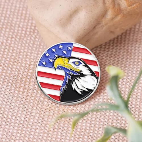 Image of Rhinestone Brooch Pins for Women, Vintage Crystal Enamel Brooches, American Flag Pin Patriotic Lapel Pins Gift for Suit Clothes Bag Accessories