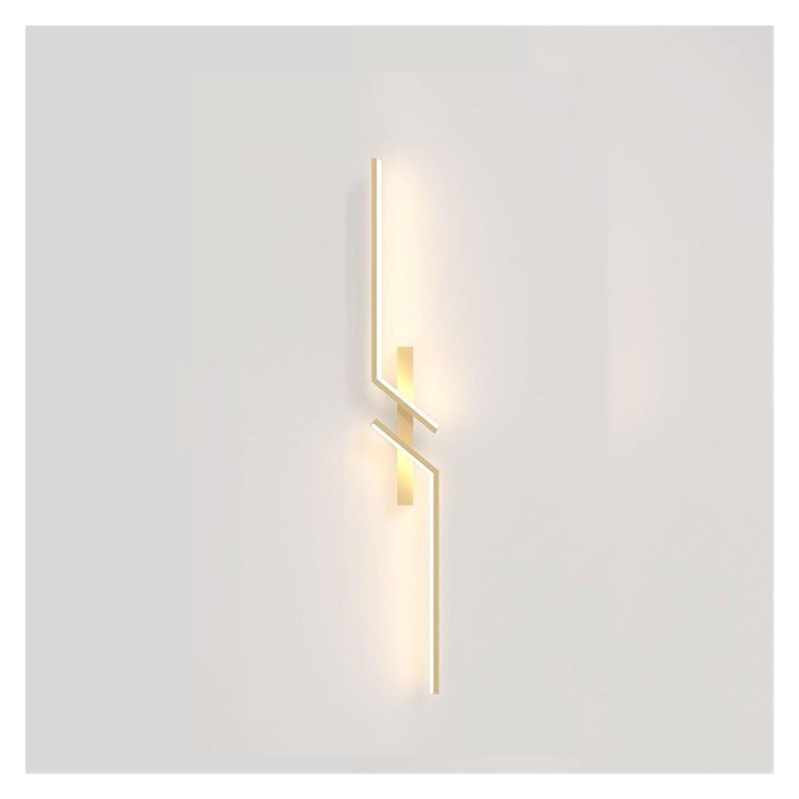 KUNYOS Long Strip LED Wall Lamp Modern Remote Control Dimming Living Room Decor Background Bedroom Bedside Home Lighting(Remote dimming,B-Gold -60cm)