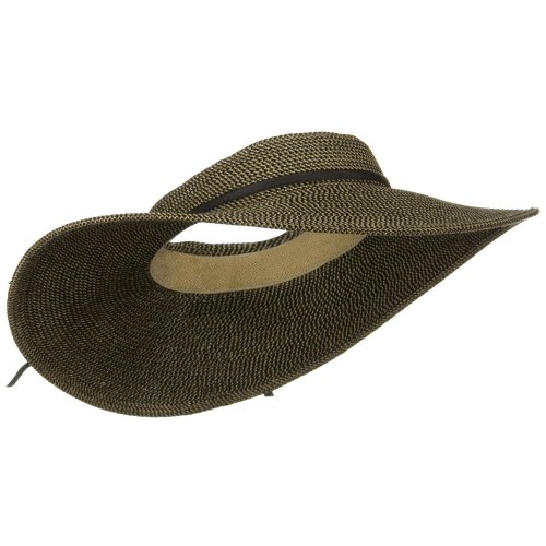 Jeanne Simmons Upf50+ Crownless 4 Inch Wide Brim Visor - Black Tweed Osfm #TOP3